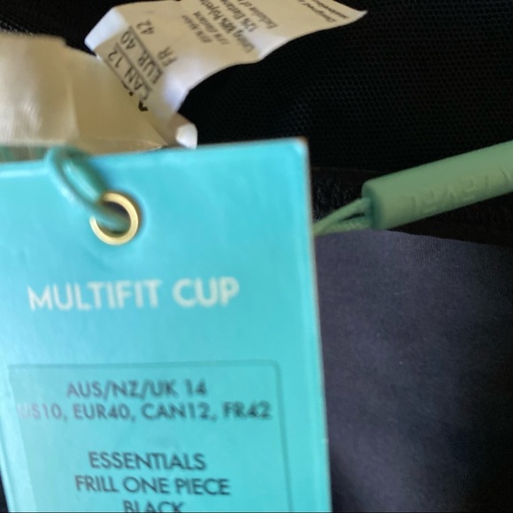 Sea Level Australia Eco Essentials Frill One Piece Black Swimsuit Size 10 NWT - Picture 11 of 15